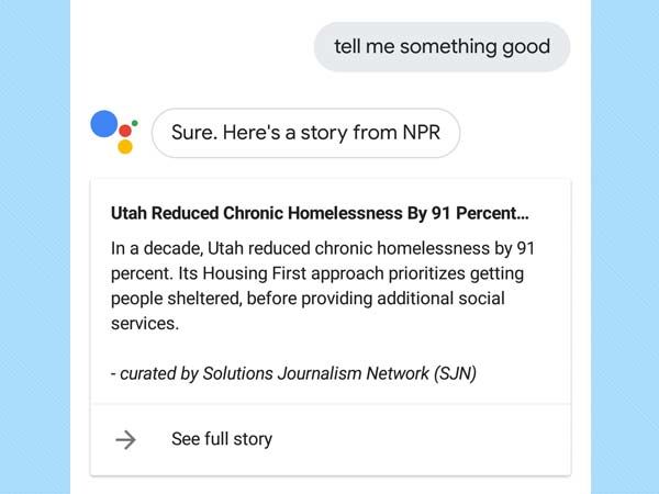 Los mejores comandos del Asistente de Google: obtener un informe de noticias positivo